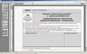 KRS Z7 Wniosek o zmian danych podmiotu w rejestrze przedsibiorcw - przedsibiorstwo zagraniczne