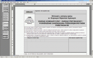 KRS Z67 Wniosek o zmian wpisu w Krajowym Rejestrze Sdowym - postpowanie ukadowe